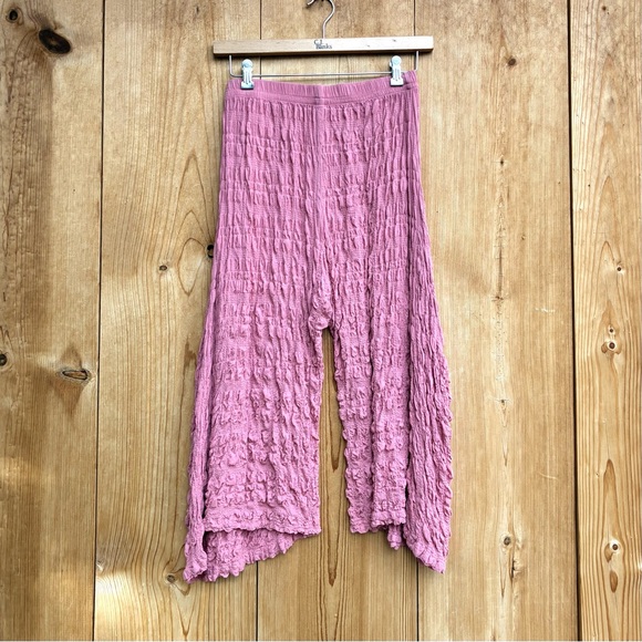 Dress To Kill Pinkish Wide Leg Crinkle Cropped Pants Sz Small - Picture 5 of 5